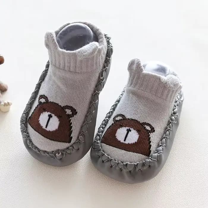 Chaussettes pour bébé, pantoufles avec semelles en caoutchouc, pour fille et garçon, nouveau-né, cha