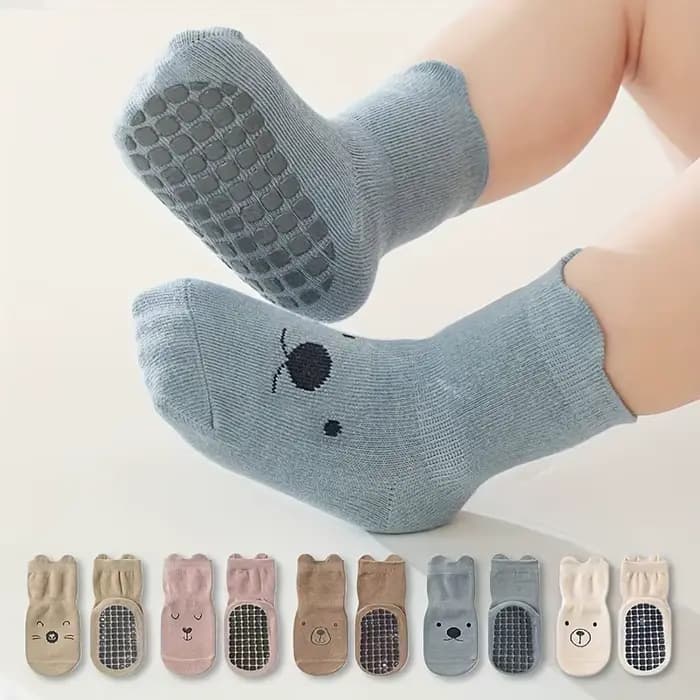 3 paires de chaussettes de sol pour bébé douces, respirantes et antidérapantes avec poignées – Équip
