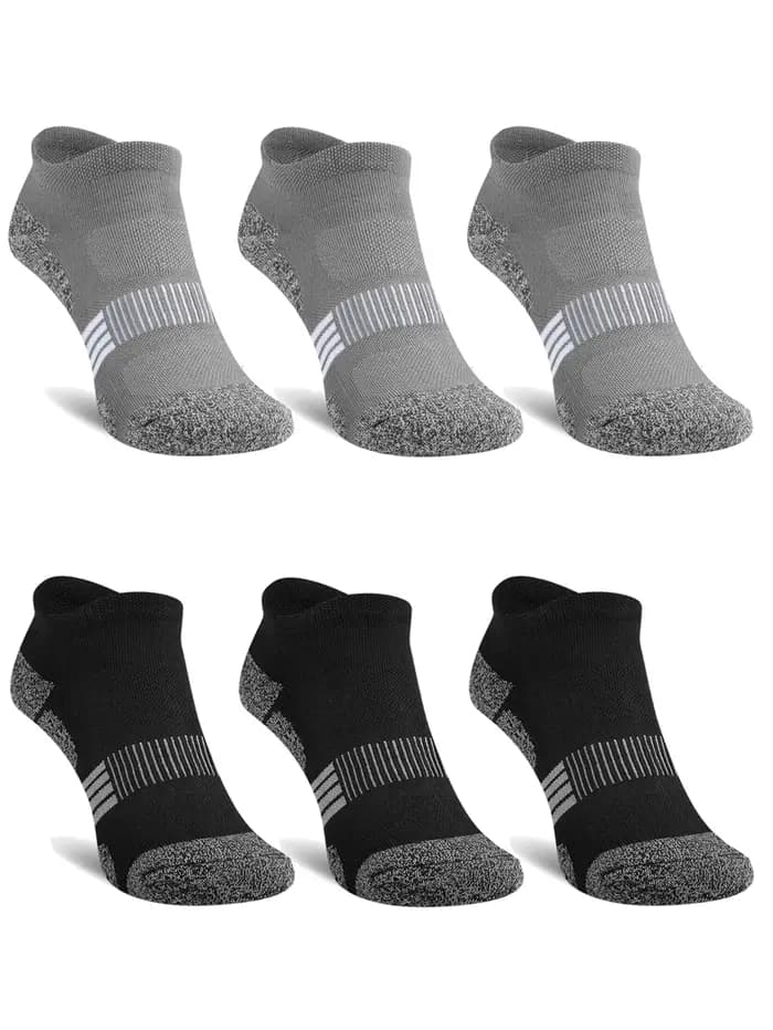 Chaussettes basses de sport pour hommes, lot de 12, respirantes, anti-transpiration, avec protection