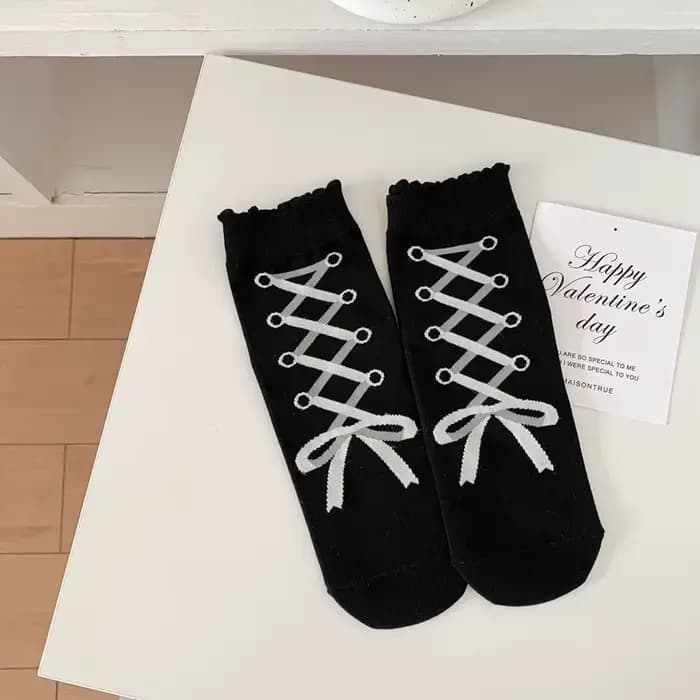 Chaussettes pour femmes printemps-été respirantes, nouveauté, motif nœud peint à la main, chaussette