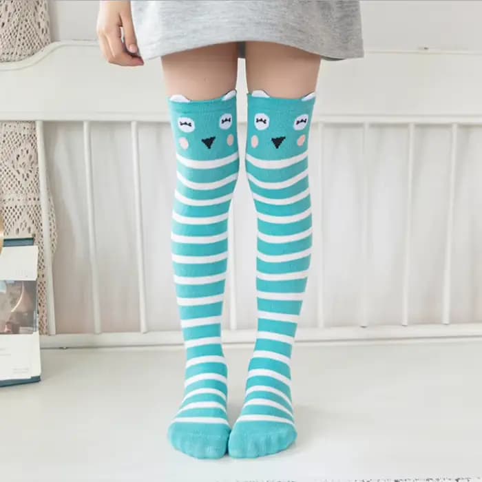 Enfants genou chaussettes hautes bébé enfants dessin animé Animal longues chaussettes en coton pour