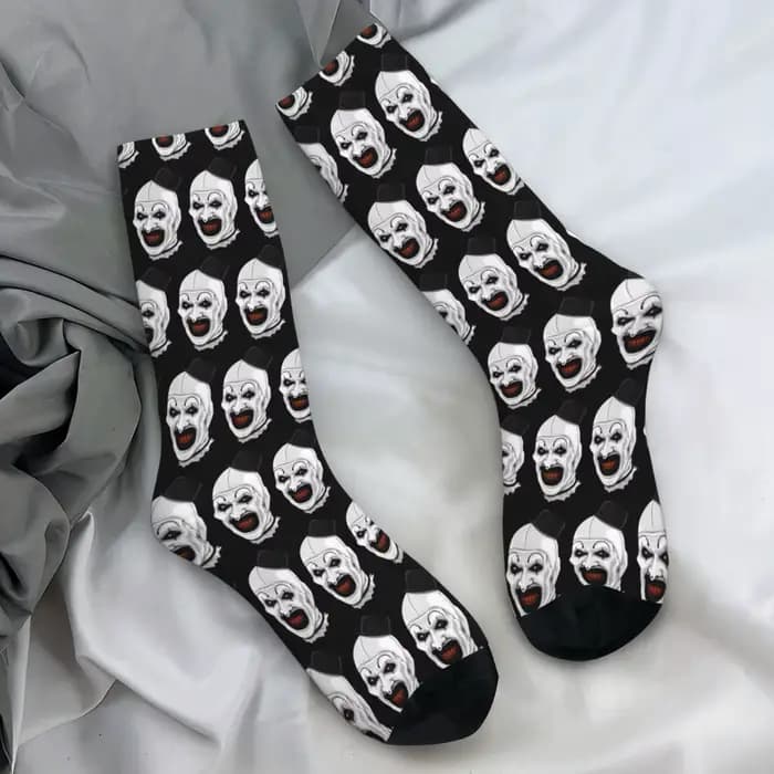 The Terrifier Art The Clown chaussettes bas drôles adultes hommes doux respirant chaussettes de spor