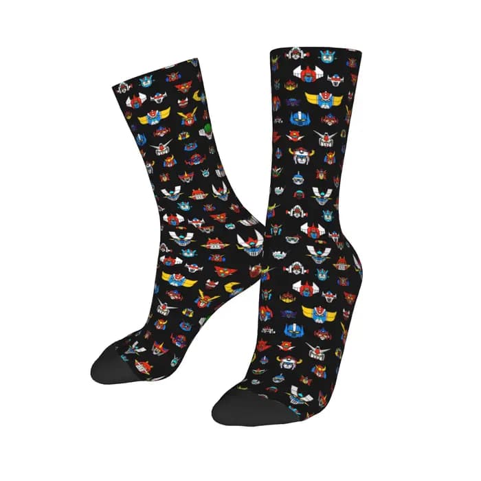 Custom Ufo Robot Logo Dress Socks for Men Women Warm Fashion Novelty Goldorak G-Grendizeres Mazing