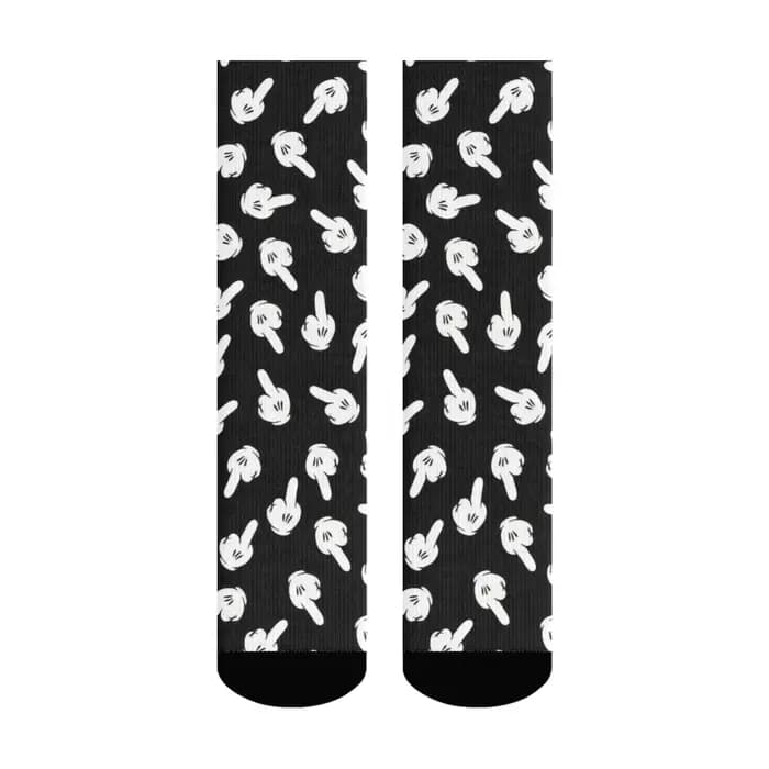 Chaussettes pour hommes imprimées de gestes de main de dessin animé rétro Harajuku-chaussettes décon