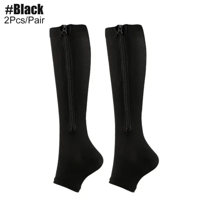 Chaussettes de compression à fermeture éclair pour femmes et hommes, 1 paire de chaussettes de compr