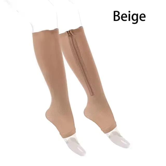 Chaussettes de Compression à fermeture éclair pour femmes et hommes, soulagement de la douleur, ferm