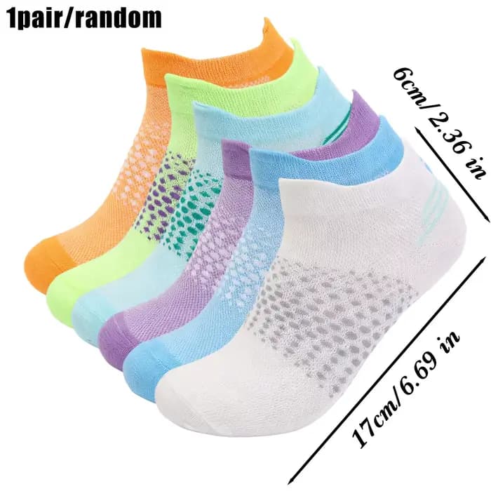 Chaussettes de sport courtes pour hommes et femmes, confortables, en maille respirante et absorbant