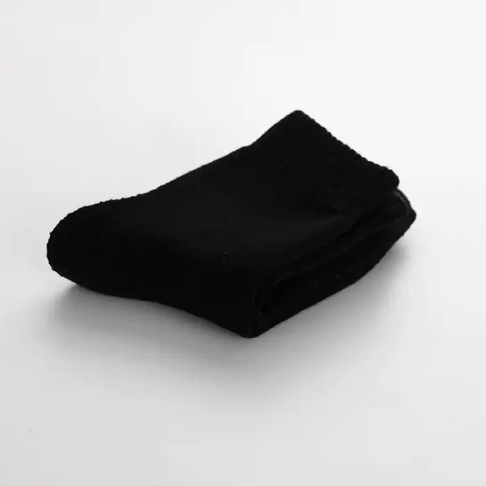 1 paire de chaussettes chaudes d'hiver en laine pour femmes, peluche épaisse, couleur unie, noël con