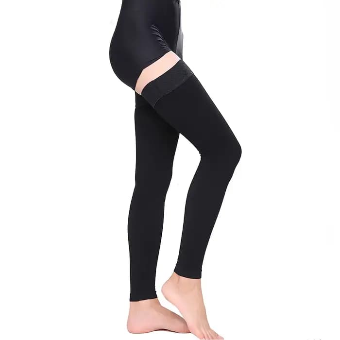 Bas de compression haute pour femmes et hommes, chaussettes de compression graduées sans pieds de 23