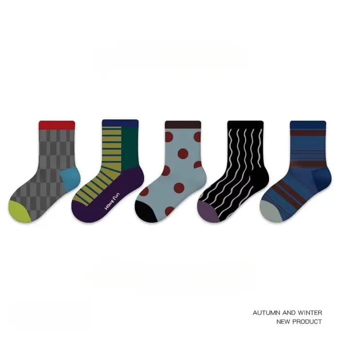 1928 chaussettes pour enfants 5 paires/lot automne et hiver nouveau à pois couleur correspondant béb