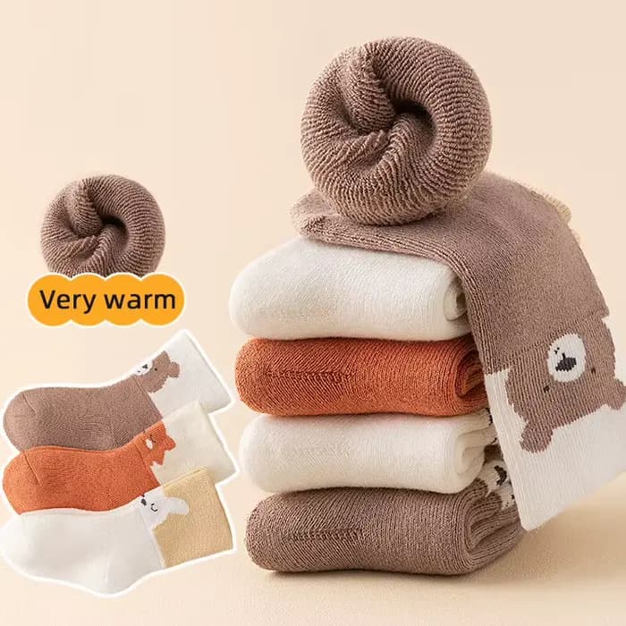 3 paires de chaussettes en peluche pour nouveau-né, chaussettes chaudes d'hiver pour enfants, Tube c