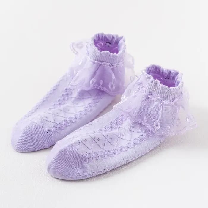 4 paires de chaussettes à volants en dentelle pour filles, respirantes, confortables, adorables, Sty