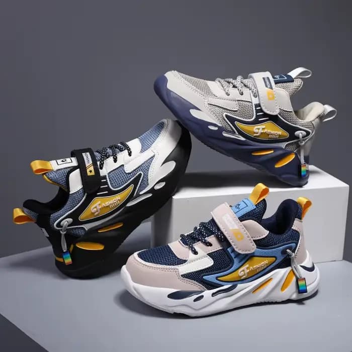 Baskets enfant chaussures de Sport pour garçons mode cuir enfants respirant maille confort chaussure