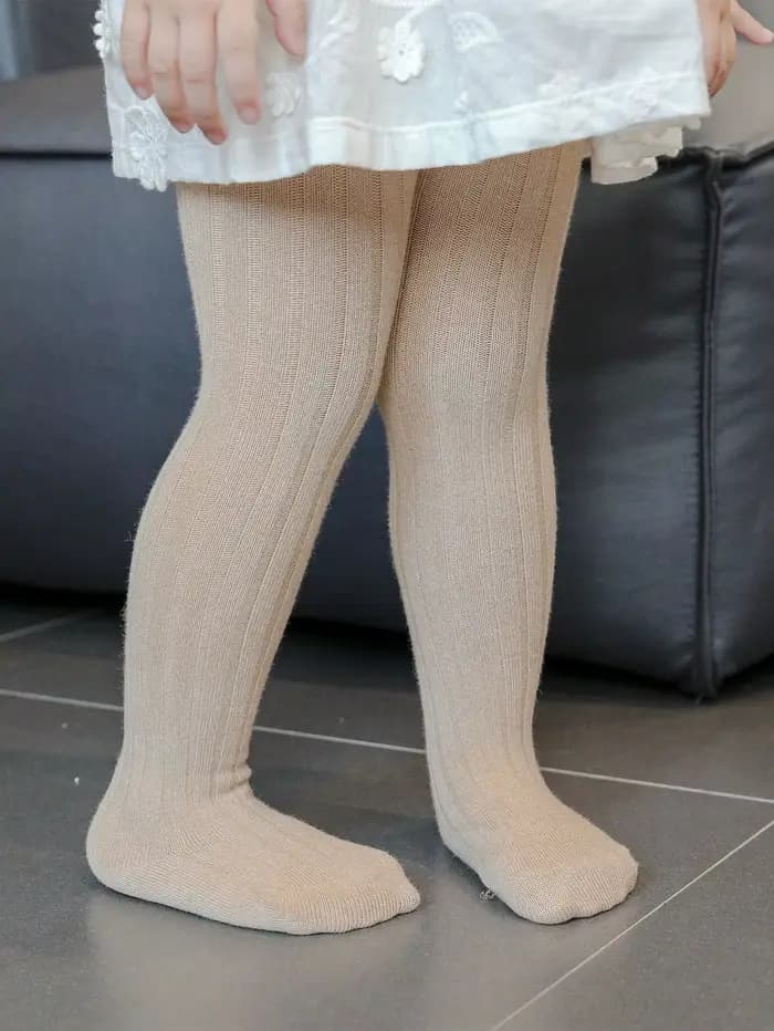 Collants 1 pièce pour bébé fille, basiques simples à rayures verticales, adaptés à la vie quotidienn