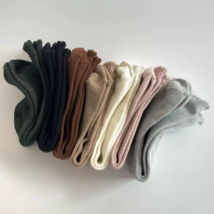 1 paire 100% coton enfants chaussettes hautes bébé filles garçons printemps automne coton maille res