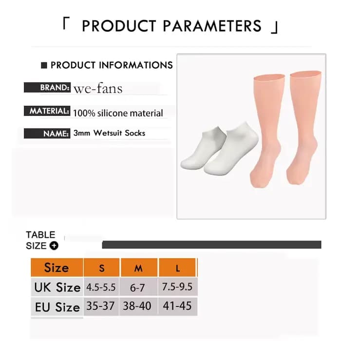 Chaussettes de plongée sous-marine en Silicone, chaussettes de natation 3mm, chaudes, résistantes à