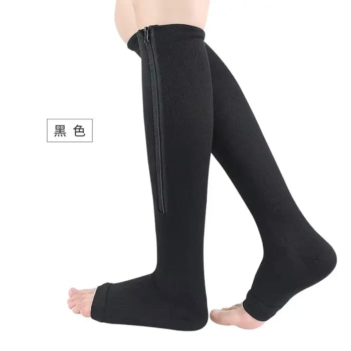 Chaussette de Compression médicale à fermeture éclair pour femmes et hommes, bas de pression en Nylo