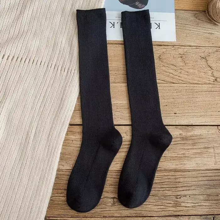 Chaussettes longues en coton pour femmes, chaudes, solides, Harajuku, décontractées, 10 couleurs, au