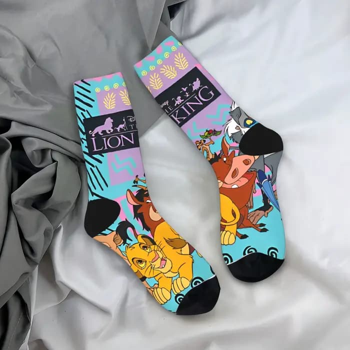 Roi Lion Simba Nala Timon Pumbaa Zazu Rafiki bas hommes chaussettes doux Vintage chaussettes printem