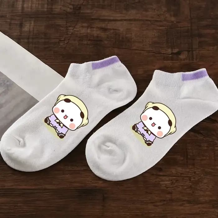 Bubu One Two – Chaussettes de cheville mignonnes à motif d'ours pour hommes et femmes, chaussettes i