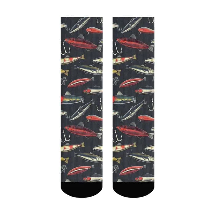 Chaussettes de pêche au leurre pour hommes, nouveauté drôle, rétro, décontractées, à la mode, confor