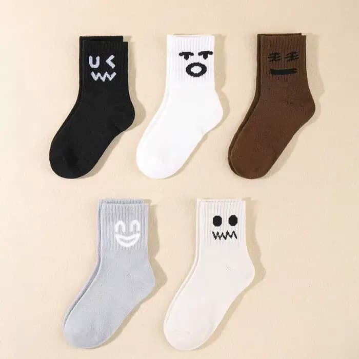 5 paires de chaussettes pour enfants sans expression, chaussettes polyvalentes confortables et tenda