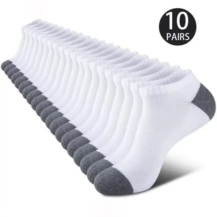 10 paires de chaussettes confortables et respirantes, absorbant la sueur, anti-odeur, coupe basse, c