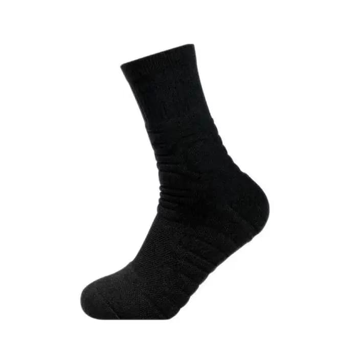 6 paires de chaussettes de basketball blanches et noires, mi-mollet, avec fond en tissu éponge, resp