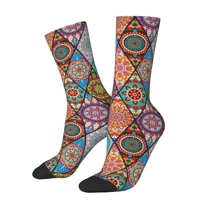Chaussettes bohèmes colorées pour femmes et hommes, chaussettes provoqué drôles en elin, cadeaux