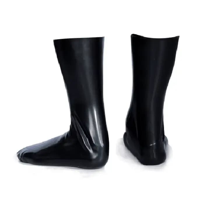 Chaussettes 2D en Latex, bonneterie Sexy aux genoux, uni, Cosplay, sans couture, sans colle, bas une