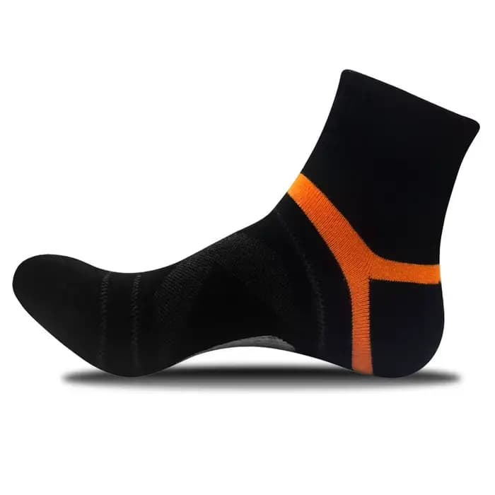 Chaussettes de Compression pour hommes, en laine mérinos, noires, cheville, coton, basket-ball, spor
