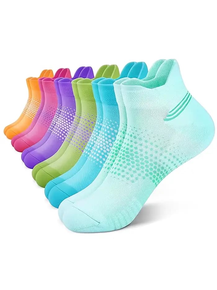 6/12 paires de chaussettes athlétiques à la cheville pour femmes, chaussettes de course respirantes