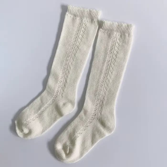1 paire 100% coton enfants chaussettes hautes bébé filles garçons printemps automne coton maille res