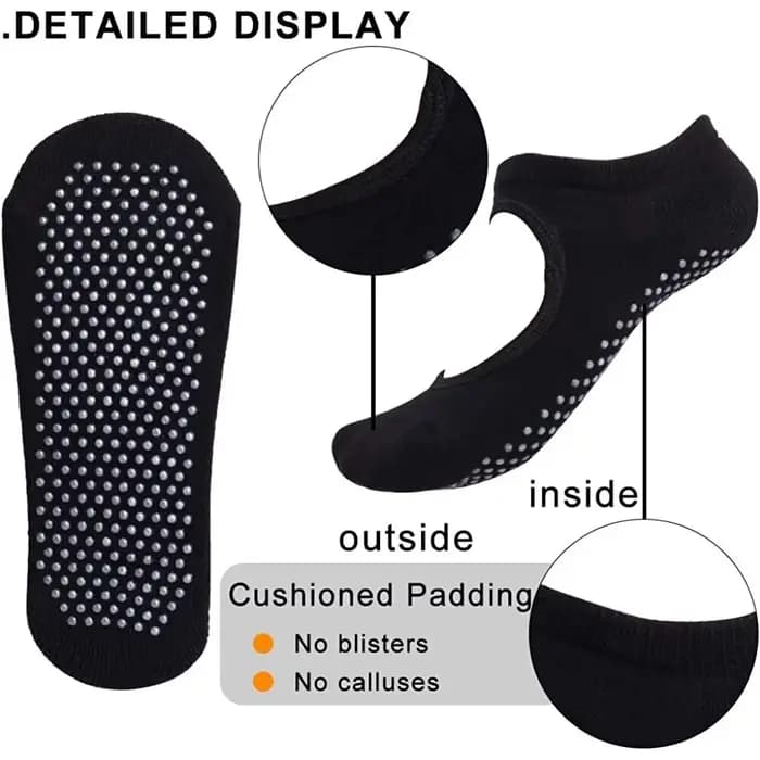 Chaussettes de Yoga antidérapantes, dos nu, en coton, pour femmes, Sport, Pilates, pantoufles de dan