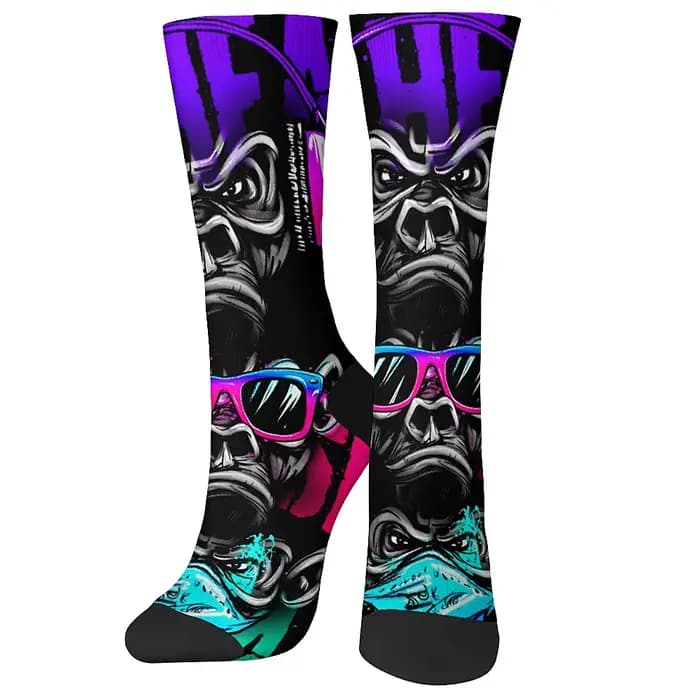 Chaussettes de style hip-hop rétro amusantes pour hommes, confortables et respirantes, ajuster ille