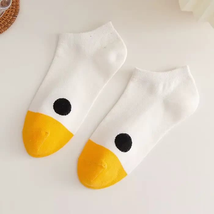 Femmes chaussettes coton mignon Kawaii dessin animé canard imprimé Style japonais Calcetines Mujer H