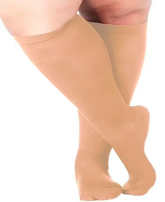 2XL-7XL grande taille chaussettes de Compression couleur unie femmes hommes sport course Yoga taille