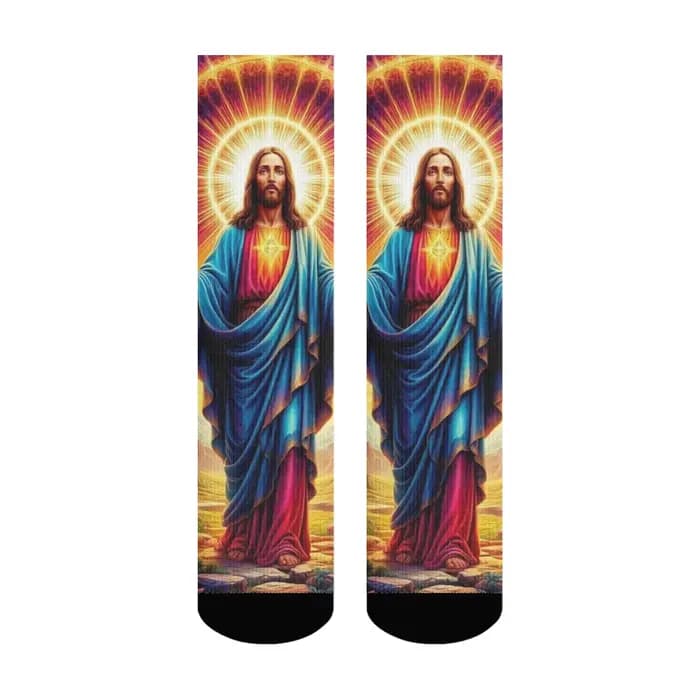 Jésus le sauveur mythologie Art chaussettes pour hommes confortable chaud rétro mode chaussettes nou