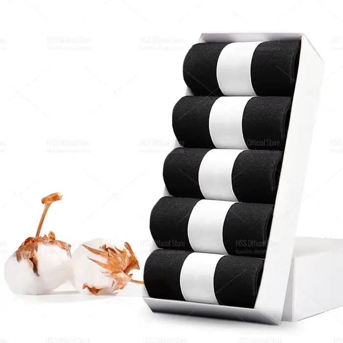 HSS – chaussettes en coton pour hommes, nouveau Style de chaussettes d'affaires noires, souples et r