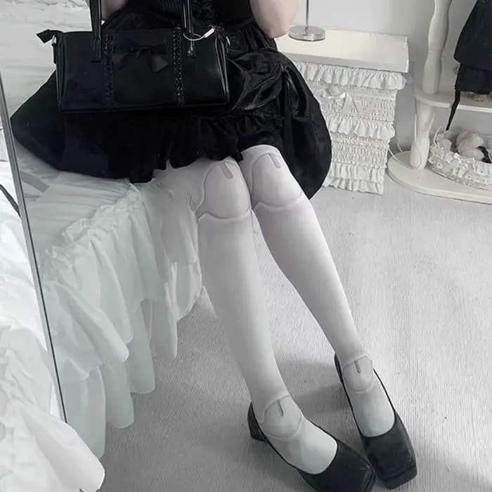 Chaussettes de beauté en velours imprimé Lolita, en coton, Style doux, chaussettes articulées, impre