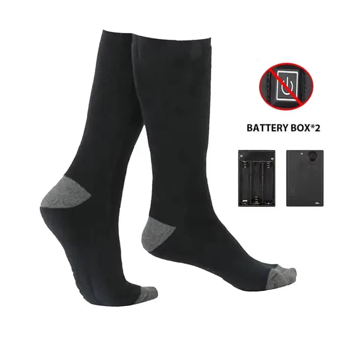 Chaussettes chauffantes avec boîte à piles, rechargeables, Anti-froid, confortables, pour hommes et