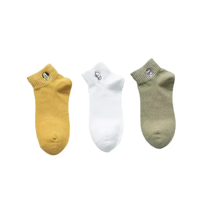 3 paires de chaussettes imprimées dessin animé Kawaii pour femmes, ensembles mignons, drôles Meias D