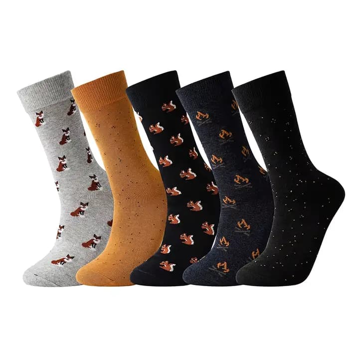 Chaussettes d'affaires en coton pour hommes, nouvelle mode, chaussettes amusantes avec impression d'