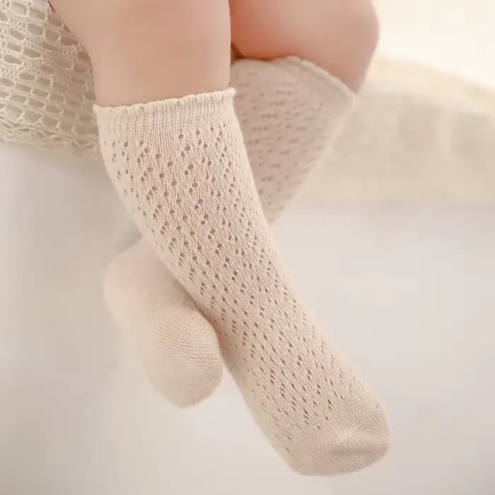 Chaussettes princesse en maille douce pour bébés filles, chaussettes hautes en coton pour tout-petit