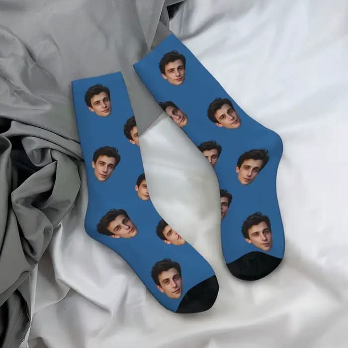 Chaussettes personnalisées en forme de visage Chaussettes personnalisées unisexes Chaussettes photo