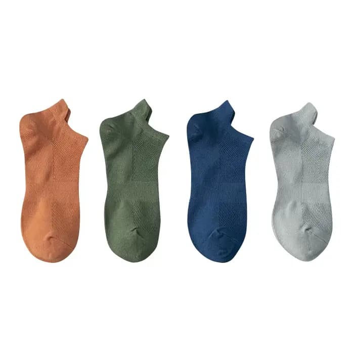 4 paires homme coton chaussettes courtes mode respirant maille hommes confortable décontracté chevil