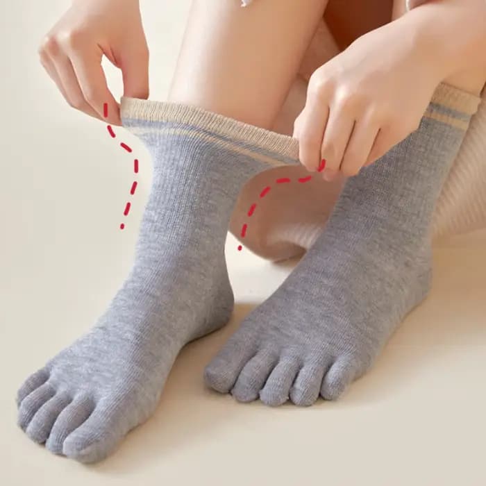 1/4 paires de chaussettes à cinq doigts pour femmes, chaussettes de sport en coton, coupe basse, Yog