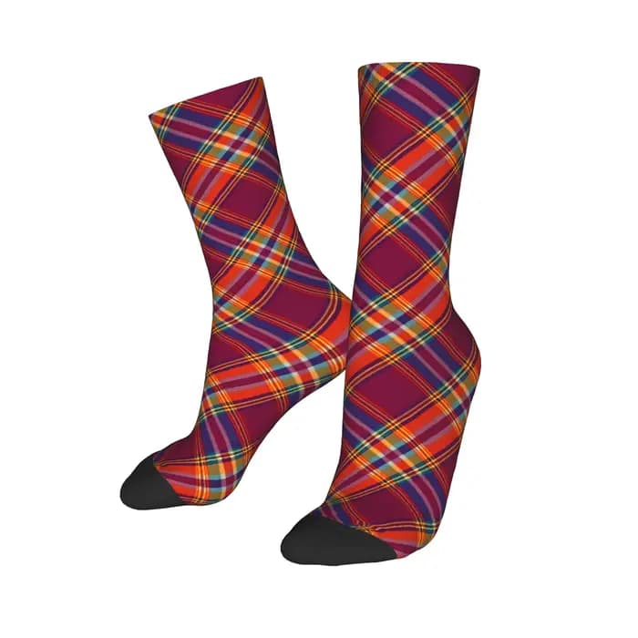 Personnalisé écossais rayures motif Tartan hommes femmes équipage chaussettes unisexe mignon Royal p