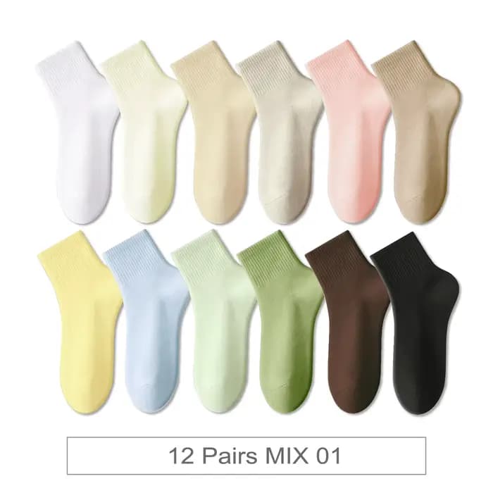 12 paires nouvelle femme coton chaussettes hommes chaussette courte cheville coloré automne printemp