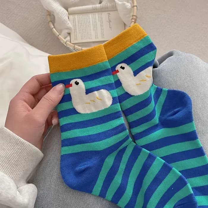 Chaussettes mi-tube en coton de dessin animé pour femmes, Kawaii, mignon, femme, personnalité japona